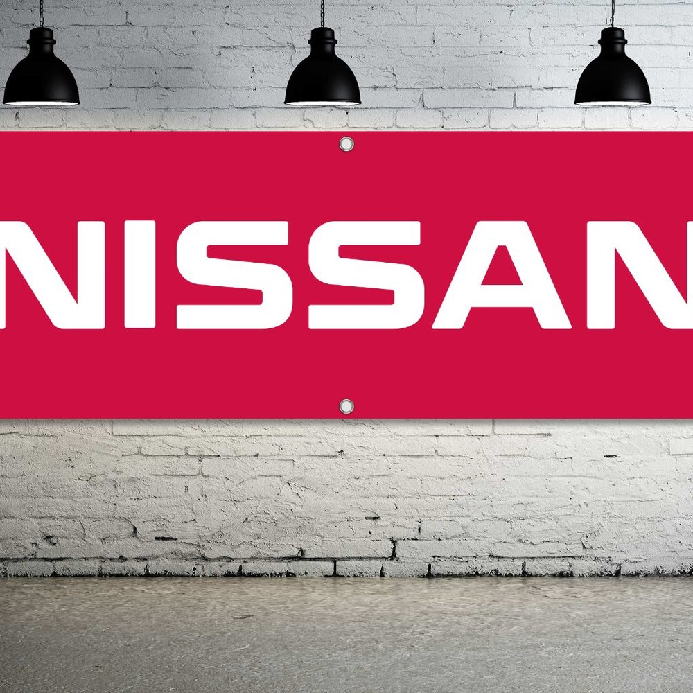 NISSAN Automobile Brand Vinyl Banner 5ft. Sign Car Dealer Mechanic Garage Shop